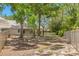 Fenced backyard featuring mature trees providing shade and privacy; a serene outdoor space for relaxation and recreation at 5102 White Pine Ne Cir, St Petersburg, FL 33703