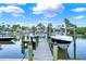 Private boat dock and lift offer convenient access to the water for boating and waterfront living at 5331 Bayou Grande Ne Blvd, St Petersburg, FL 33703