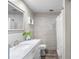 Bathroom featuring decorative tiling, marble vanity top, and recessed lighting at 6006 114Th N Ter, Pinellas Park, FL 33782
