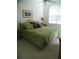 Cozy main bedroom with carpet flooring and a queen-size bed adorned with a colorful comforter at 6714 Dali Ave # 102, Land O Lakes, FL 34637