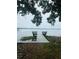 Dock extending into the water with a bench for enjoying the view at 72 Lake Shore Dr, Palm Harbor, FL 34684