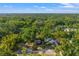 Aerial view of a home surrounded by mature trees, showcasing the serene neighborhood at 1302 E Flora St, Tampa, FL 33604