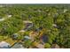 Aerial view of the home nestled among lush greenery, highlighting the neighborhood's landscaping at 1302 E Flora St, Tampa, FL 33604