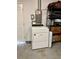 Functional laundry area with a white dryer unit and extra space for household storage at 1462 Highfield Dr, Clearwater, FL 33764