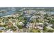 Aerial view of the waterfront homes location, surrounded by boat docks and water access at 216 High St, Tarpon Springs, FL 34689