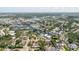 Aerial shot showcasing the waterfront property's location near a harbor and its proximity to a canal system at 216 High St, Tarpon Springs, FL 34689