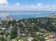 Scenic aerial view of waterfront homes with mature trees, showcasing a picturesque blend of residential charm and coastal beauty at 3011 Harbor View, Tampa, FL 33611