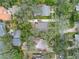 Aerial view of a charming neighborhood with tree-lined streets, well-maintained lawns, and various architectural styles at 3011 Harbor View, Tampa, FL 33611