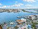 Beautiful aerial view of condominiums from the intercoastal waterway with bridge at 479 E Shore Dr # 5, Clearwater, FL 33767