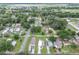 Wide aerial neighborhood view with homes, large trees, and manicured lawns at 4802 18Th St, Zephyrhills, FL 33542