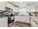 Well-lit kitchen showcases modern stainless steel appliances, granite countertops, and ample white cabinetry at 4802 18Th St, Zephyrhills, FL 33542