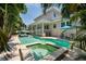 Inviting backyard oasis featuring a refreshing pool, hot tub, and patio with comfortable seating at 852 Cordova Ne Blvd, St Petersburg, FL 33704