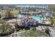 Aerial photo showcases the amenities of the community pool and clubhouse at 11845 Autumn Creek Dr, Riverview, FL 33569