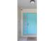 Close-up of the bright blue front door with sidelight and welcome mat at 11845 Autumn Creek Dr, Riverview, FL 33569