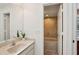Bright bathroom with a marble countertop and tub/shower combo at 12433 Kelso Rd, Thonotosassa, FL 33592