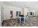 Covered patio area with table and chairs, ceiling fans, and access to the pool at 12433 Kelso Rd, Thonotosassa, FL 33592