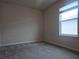 Well-lit bedroom featuring neutral walls, plush carpet, and a bright window for natural light at 19643 Shady Oak Dr, Land O Lakes, FL 34638