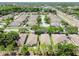 Community aerial view of similar single-story homes, showcasing lawns, gardens, and neighborhood streets at 2216 Evans Rd, Clearwater, FL 33763