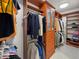 Well-organized walk-in closet with custom shelving, drawers, and hanging rods for ample storage at 450 Knights Run Ave # 104, Tampa, FL 33602