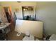 Image of a messy bedroom featuring closet, bed, and miscellaneous items on the floor at 4558 Morningside # 43, Sarasota, FL 34235