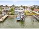 Waterfront home featuring a private dock, lush landscaping, and stunning views of the canal and surrounding area at 464 20Th Ave, Indian Rocks Beach, FL 33785