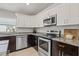 Modern kitchen features granite counters, stainless appliances, and ample cabinet space for storage and organization at 6741 51St N Way, Pinellas Park, FL 33781