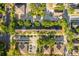 Aerial view of neighborhood streets lined with residential homes and lush trees in a sunny setting at 7703 N Branch Ave, Tampa, FL 33604
