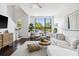 Bright living room with large windows, comfortable furnishings, and hardwood floors at 820 2Nd N Ave, St Petersburg, FL 33701