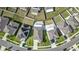 Overhead aerial view showing a home's roof, solar panels, driveway, and backyard at 8812 Parsons Hill Blvd, Wesley Chapel, FL 33545