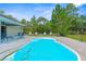 A beautiful outdoor space with a pristine pool and comfortable seating creating an inviting backyard oasis at 10197 Meadow Wren Ave, Weeki Wachee, FL 34613