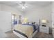Well-lit bedroom features a ceiling fan, a comfortable bed and a sunlit window at 10764 70Th Ave # 3206, Seminole, FL 33772