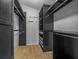 Spacious walk-in closet featuring adjustable shelving and ample storage, carpet flooring and modern design at 14103 Stonebrook Ct, Tampa, FL 33624