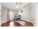 Bright office space with hardwood floors, vaulted ceilings, and ceiling fan at 16928 Hawkridge Rd, Lithia, FL 33547