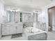 Spacious primary bathroom featuring garden tub, bright lighting, and dual vanity at 18824 Birchwood Groves Dr, Lutz, FL 33558