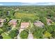 Ariel view of the home in a community surrounded by mature trees and well-manicured lawns at 19711 Wellington Manor Blvd, Lutz, FL 33549