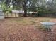 A large back yard features a wooden fence surrounding the perimeter of the property at 201 Lentz Rd, Brandon, FL 33510