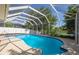 Inviting screened-in pool with lush greenery, providing a private and tranquil oasis at 2436 Beacon Groves Blvd, Palm Harbor, FL 34683