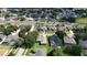 Aerial view showcasing many houses in the neighborhood. Lush green lawns, tall trees, and neighborhood pools at 2803 Abbey Grove Dr, Valrico, FL 33594