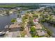 Prime waterfront location with easy access to waterways, with lush landscaping, as seen from above at 320 Tallahassee Ne Dr, St Petersburg, FL 33702