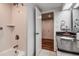 Well-lit bathroom featuring modern shower and vanity at 36750 Us 19 N # 24-213, Palm Harbor, FL 34684