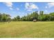 Large grassy backyard with chicken coop at 4608 Scott Rd, Lutz, FL 33558