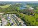 Aerial view of a suburban community next to a sprawling conservation area at 5446 Suncatcher Dr, Wesley Chapel, FL 33545