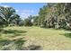 A wide shot of a vast lawn with trees and vegetation on the property at 5960 Boyette Rd, Wesley Chapel, FL 33545