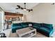 Comfortable living room showcasing a large couch and an open layout at 8601 Chadwick Dr, Tampa, FL 33635