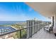 Breathtaking ocean and city views from the private balcony with comfortable seating overlooking the marina and city skyline at 100 1St N Ave # 2703, St Petersburg, FL 33701