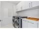 Convenient laundry room with modern washer and dryer, ample cabinet space and countertop at 100 1St N Ave # 2703, St Petersburg, FL 33701