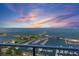Breathtaking view of the marina and waterfront with a colorful sky at sunset at 100 1St N Ave # 2703, St Petersburg, FL 33701