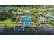 Aerial view of MiraBay pool, clubhouse, and lakefront amenities at 1028 Signet Dr, Apollo Beach, FL 33572