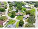 Aerial view of the property in a neighborhood surrounded by mature trees at 1038 Shenandoah Ln, Spring Hill, FL 34606