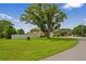 Spacious front yard featuring mature trees and lush green grass at 1038 Shenandoah Ln, Spring Hill, FL 34606